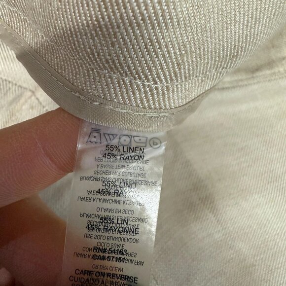 Calvin Klein Whitney Linen Wide Leg Pants Womens 12 Beige Cottage Core Coastal - Picture 12 of 16